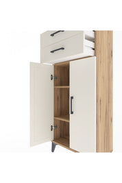 Arges Dolap 2 Raflı 2 Çekmeceli 2 Kapaklı 60x30x134 Çam-Aytaşı