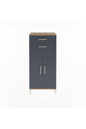 Arges Dolap 2 Raflı 2 Çekmeceli 2 Kapaklı 60x30x134 Çam-Antrasit