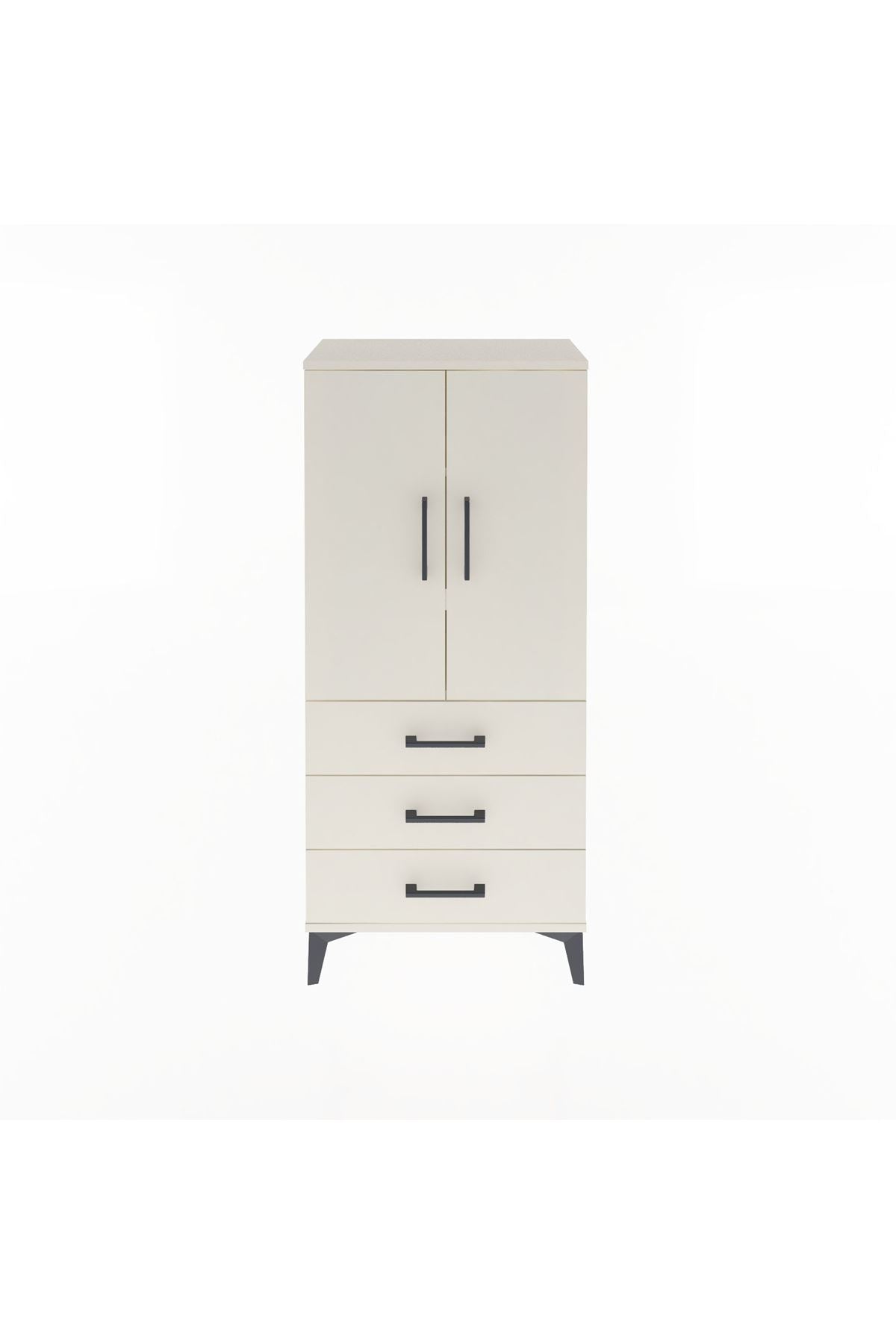 Arges Dolap 3 Raflı 3 Çekmeceli 2 Kapaklı 60x30x134 Aytaşı-Aytaşı