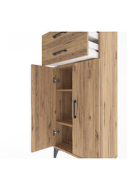 Arges Dolap 2 Raflı 2 Çekmeceli 2 Kapaklı 60x30x134 Çam-Çam