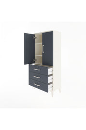 Arges Dolap 3 Raflı 3 Çekmeceli 2 Kapaklı 60x30x134 Aytaşı-Antrasit