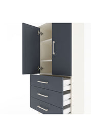 Arges Dolap 3 Raflı 3 Çekmeceli 2 Kapaklı 60x30x134 Aytaşı-Antrasit