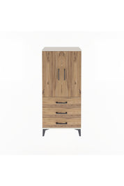 Arges Dolap 3 Raflı 3 Çekmeceli 2 Kapaklı 60x30x134 Aytaşı-Çam