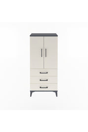 Arges Dolap 3 Raflı 3 Çekmeceli 2 Kapaklı 60x30x134 Antrasit-Aytaşı