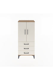 Arges Dolap 3 Raflı 3 Çekmeceli 2 Kapaklı 60x30x134 Çam-Aytaşı