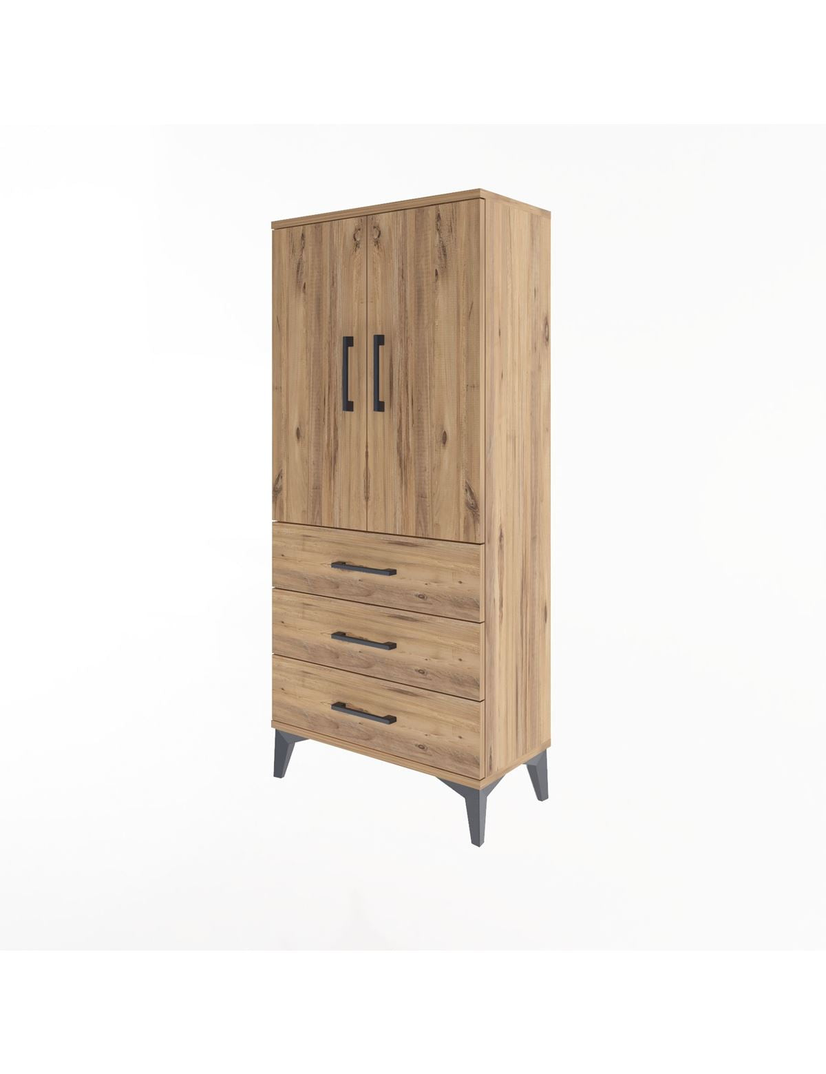 Arges Dolap 3 Raflı 3 Çekmeceli 2 Kapaklı 60x30x134 - S17M116V9A