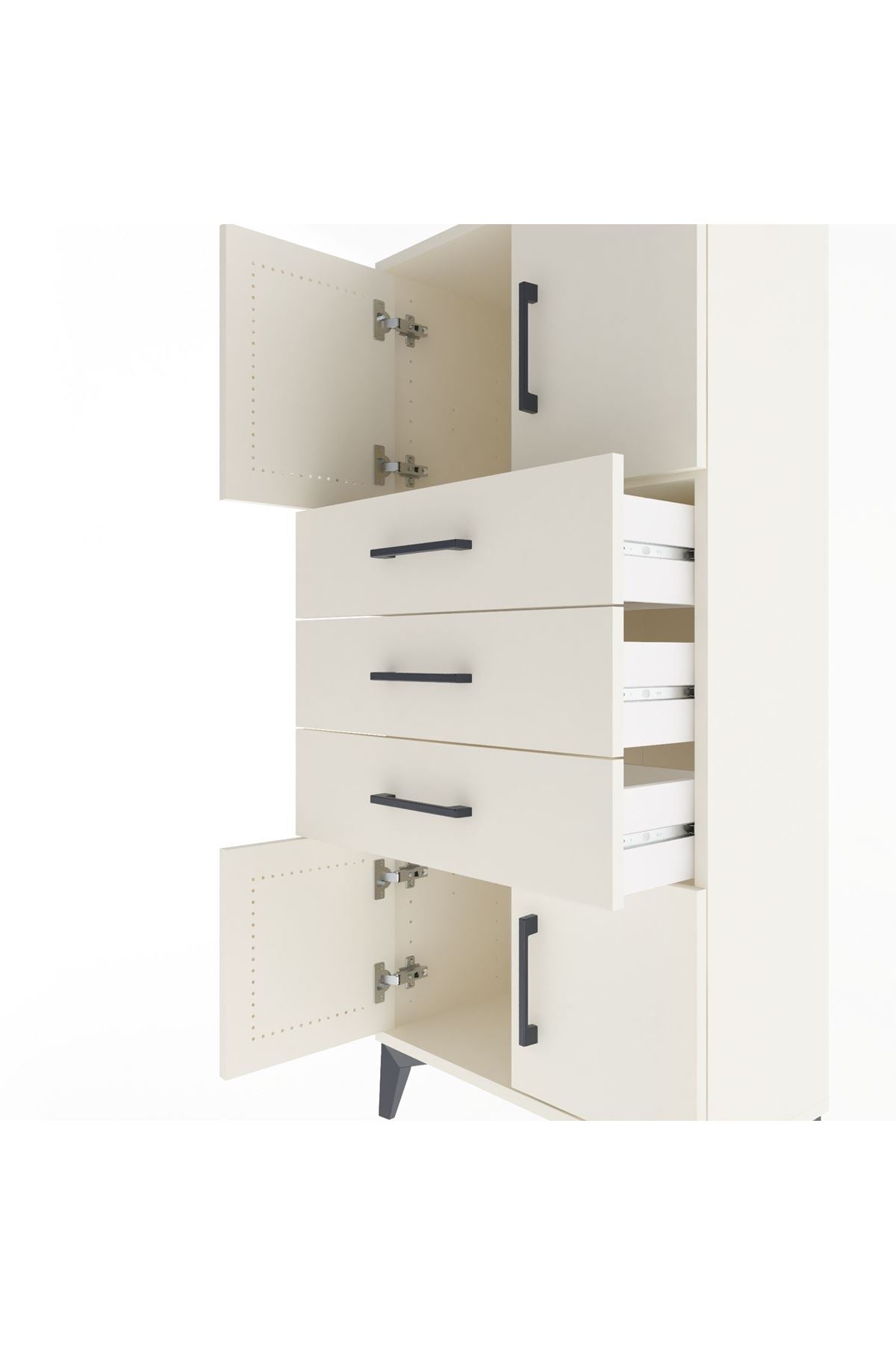 Arges Dolap Tek Raflı 3 Çekmeceli 4 Kapaklı 60x30x134 Aytaşı-Aytaşı