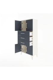 Arges Dolap Tek Raflı 3 Çekmeceli 4 Kapaklı 60x30x134 Aytaşı-Antrasit