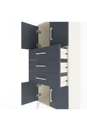 Arges Dolap Tek Raflı 3 Çekmeceli 4 Kapaklı 60x30x134 Aytaşı-Antrasit