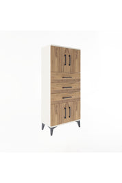 Arges Dolap Tek Raflı 3 Çekmeceli 4 Kapaklı 60x30x134 Aytaşı-Çam