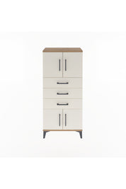 Arges Dolap Tek Raflı 3 Çekmeceli 4 Kapaklı 60x30x134 Çam-Aytaşı