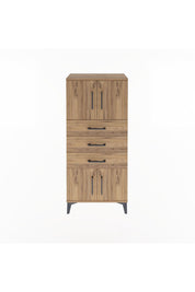 Arges Dolap Tek Raflı 3 Çekmeceli 4 Kapaklı 60x30x134 Çam-Çam