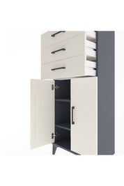 Arges Dolap 2 Raflı 3 Çekmeceli 2 Kapaklı 60x30x134 Antrasit-Aytaşı