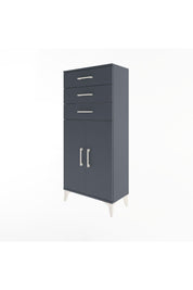 Arges Dolap 2 Raflı 3 Çekmeceli 2 Kapaklı 60x30x134 Antrasit-Antrasit