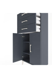 Arges Dolap 2 Raflı 3 Çekmeceli 2 Kapaklı 60x30x134 Antrasit-Antrasit