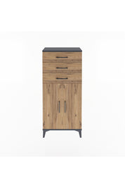 Arges Dolap 2 Raflı 3 Çekmeceli 2 Kapaklı 60x30x134 Antrasit-Çam