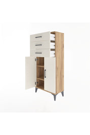 Arges Dolap 2 Raflı 3 Çekmeceli 2 Kapaklı 60x30x134 Çam-Aytaşı