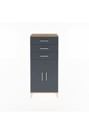 Arges Dolap 2 Raflı 3 Çekmeceli 2 Kapaklı 60x30x134 Çam-Antrasit