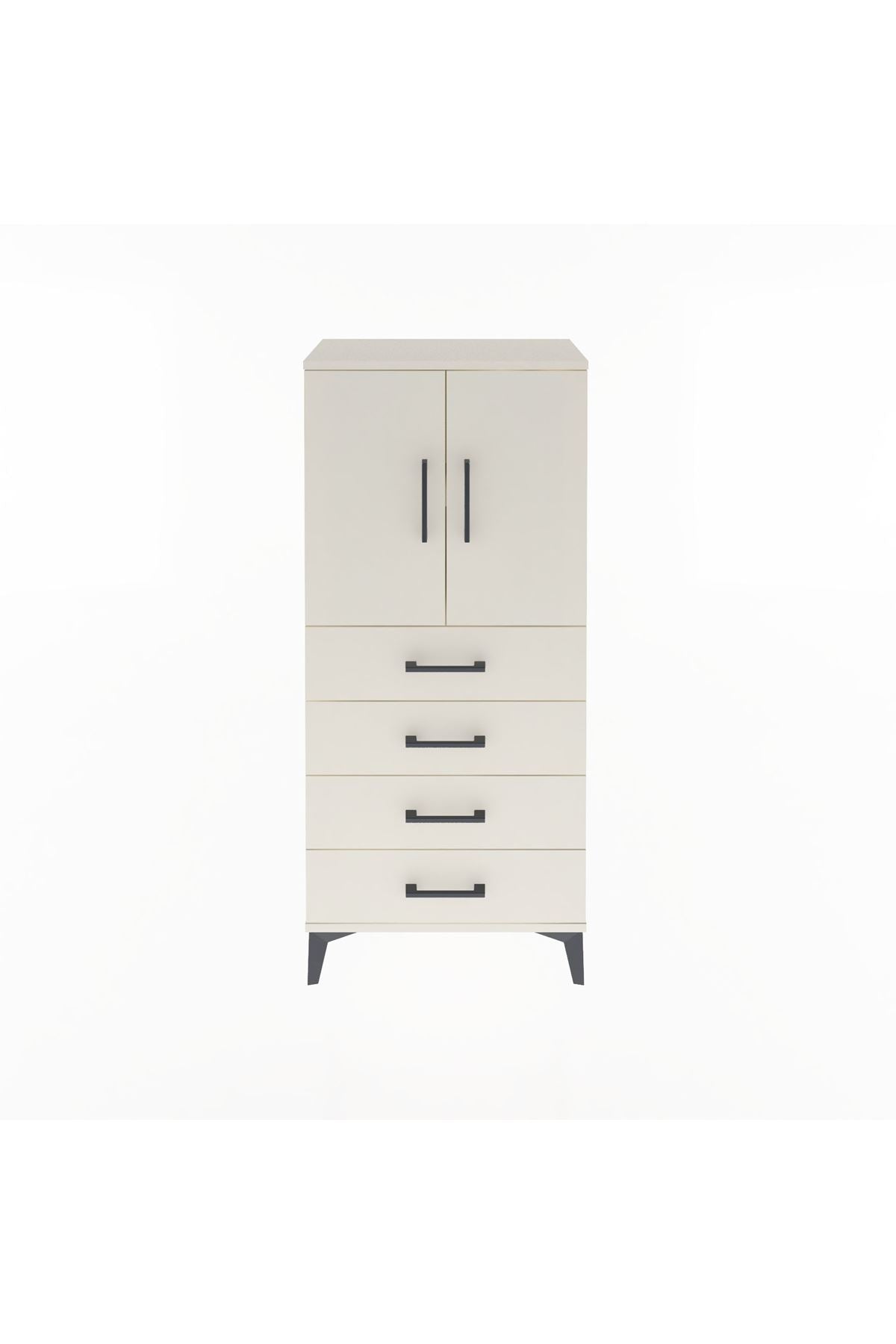 Arges Dolap 2 Raflı 4 Çekmeceli 2 Kapaklı 60x30x134 Aytaşı-Aytaşı