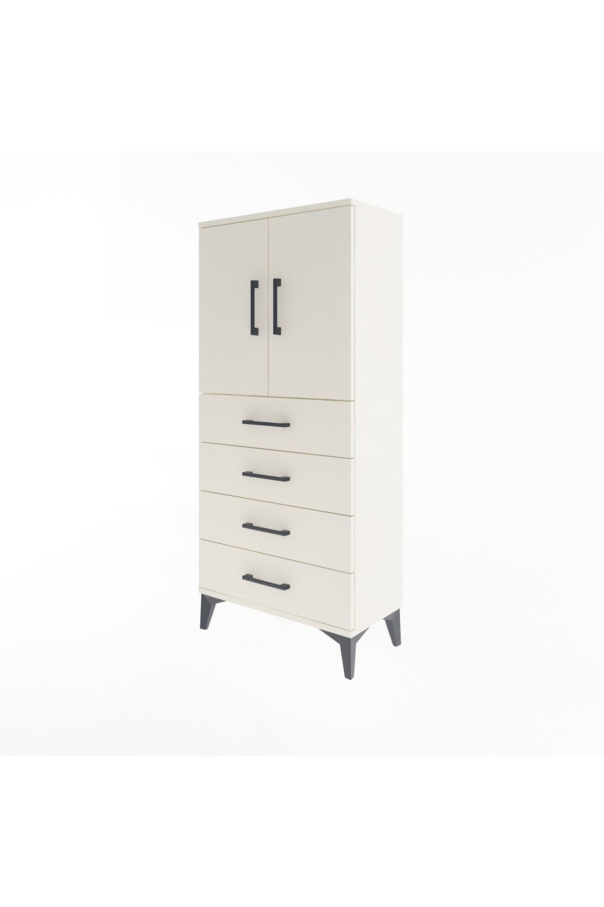 Arges Dolap 2 Raflı 4 Çekmeceli 2 Kapaklı 60x30x134 Aytaşı-Aytaşı