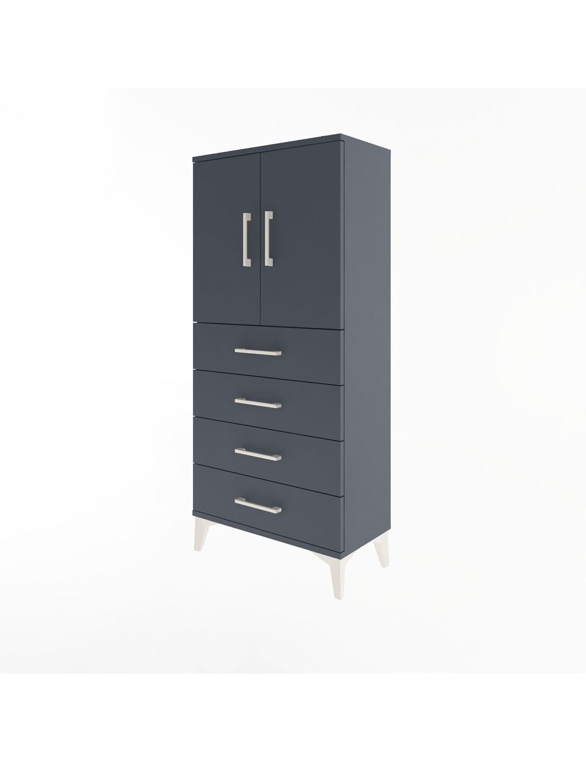 Arges Dolap 2 Raflı 4 Çekmeceli 2 Kapaklı 60x30x134 - S17M119V5A