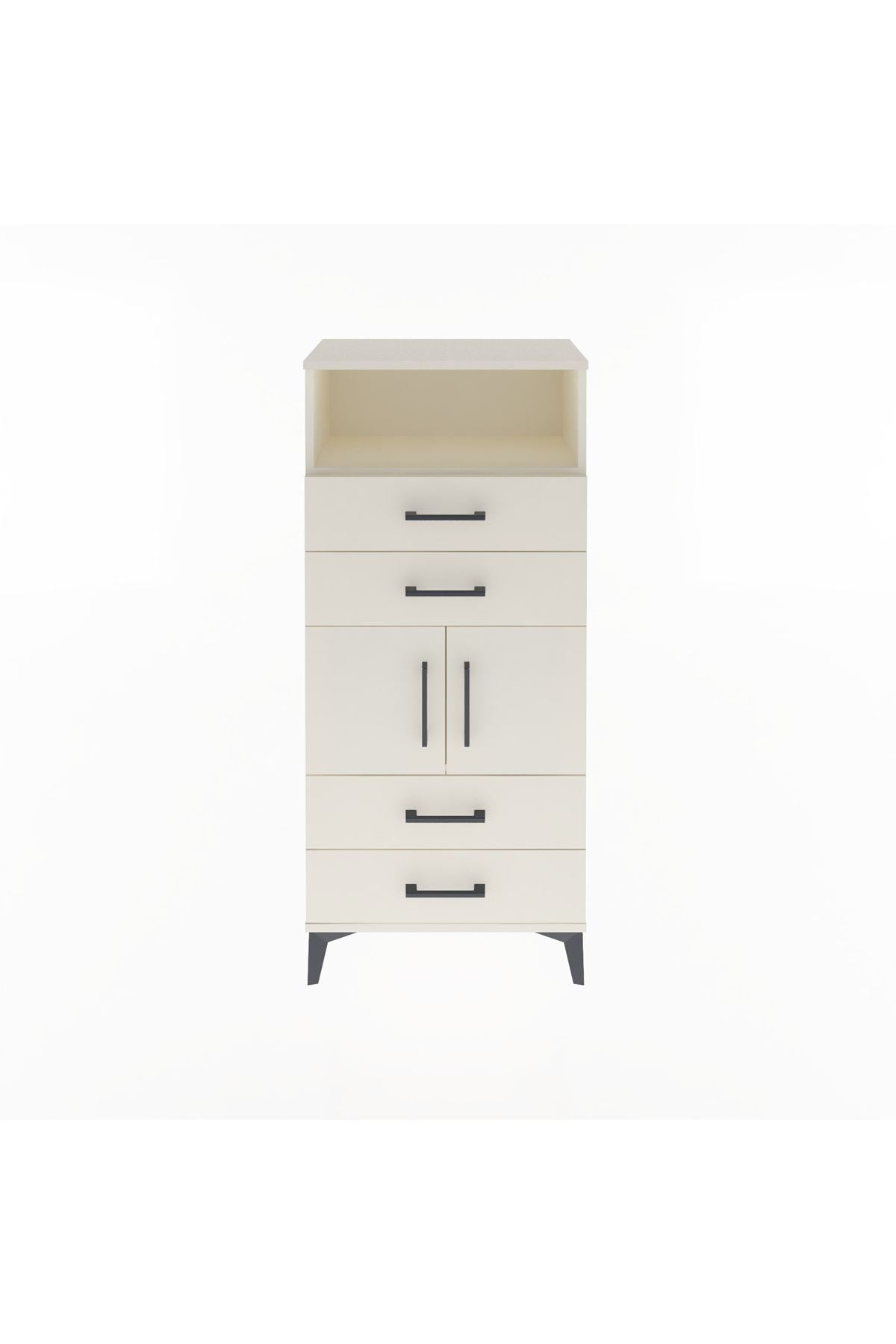 Arges Dolap 2 Raflı 4 Çekmeceli 2 Kapaklı 60x30x134 Aytaşı-Aytaşı