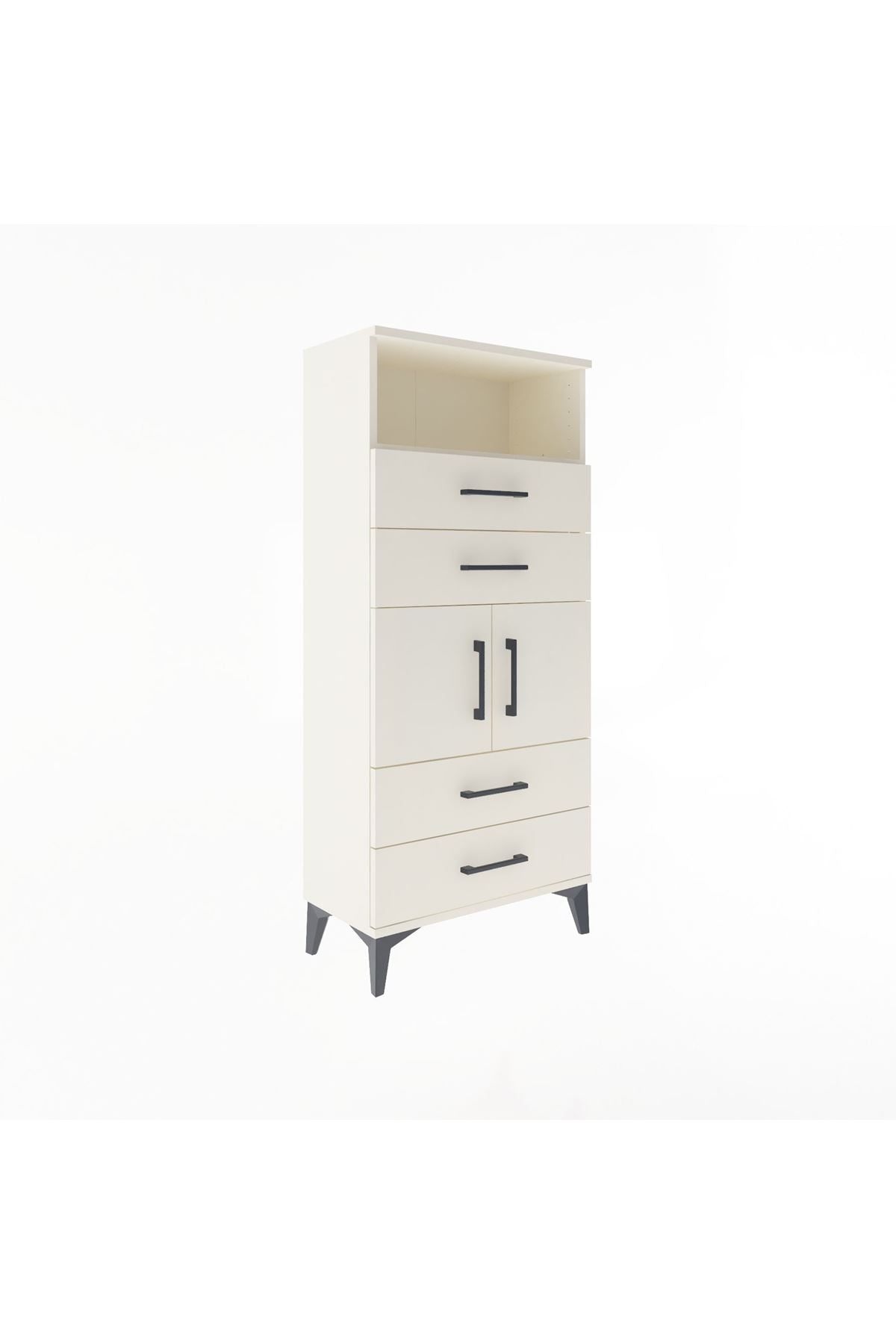 Arges Dolap 2 Raflı 4 Çekmeceli 2 Kapaklı 60x30x134 Aytaşı-Aytaşı