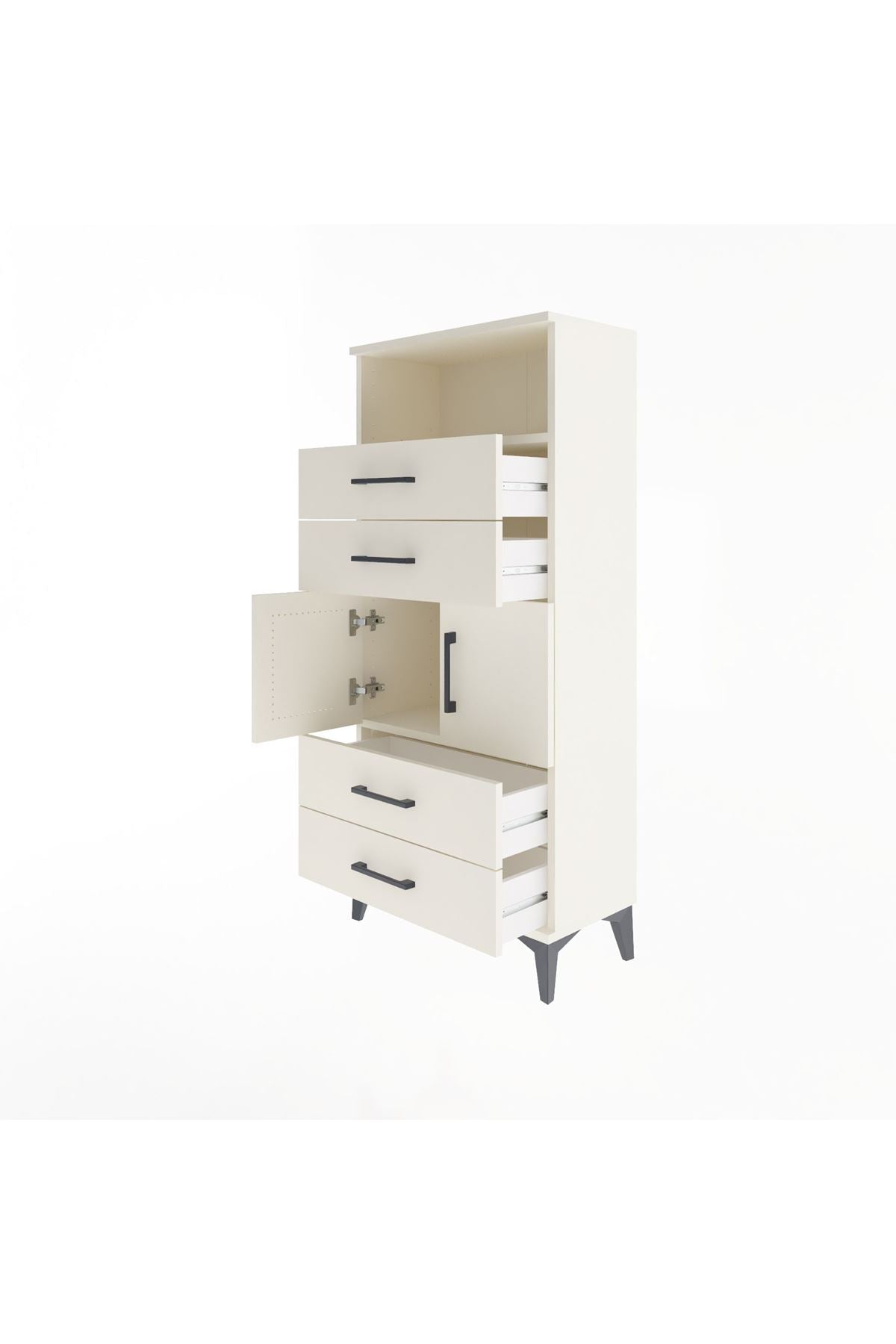 Arges Dolap 2 Raflı 4 Çekmeceli 2 Kapaklı 60x30x134 Aytaşı-Aytaşı