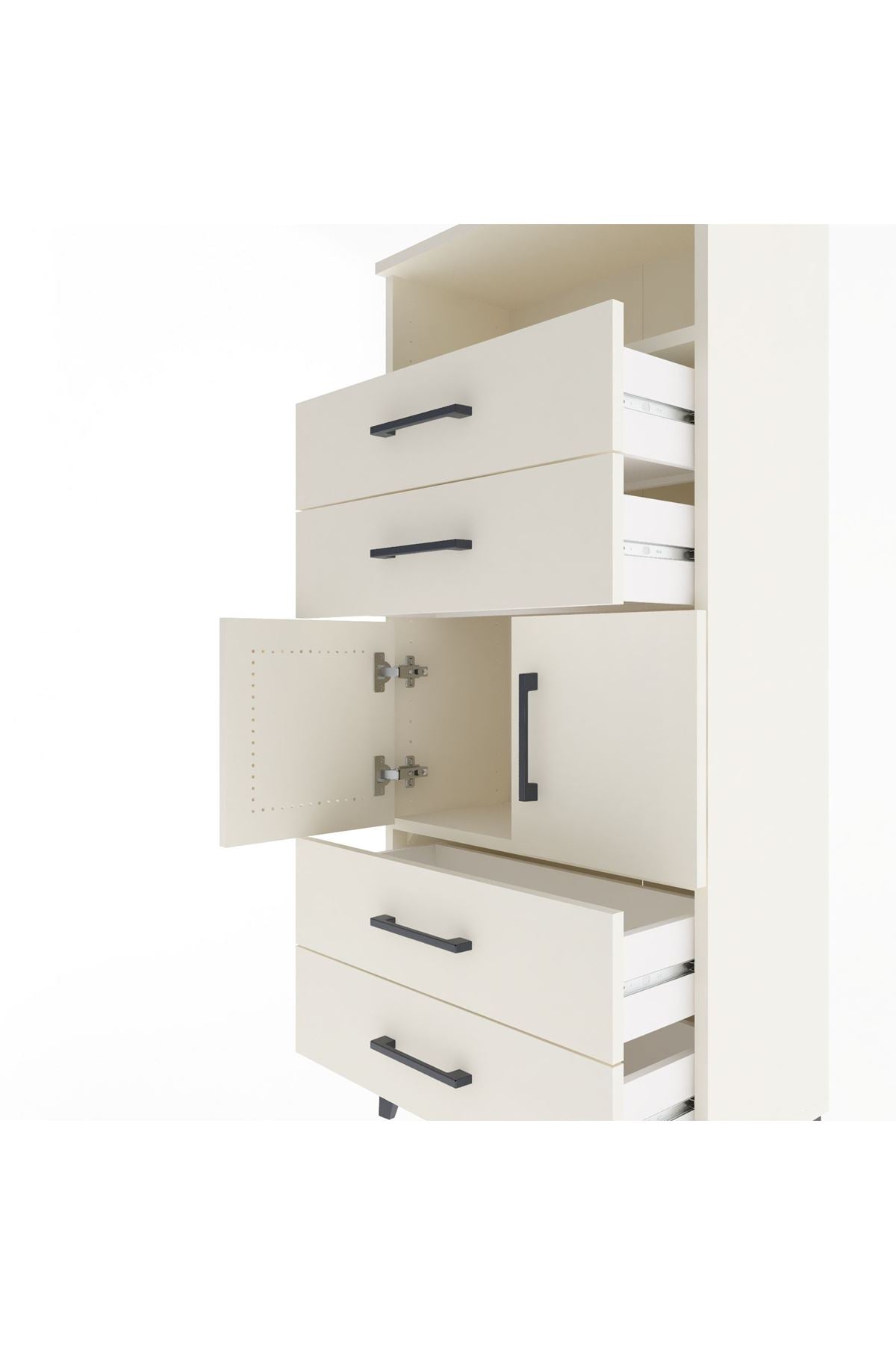 Arges Dolap 2 Raflı 4 Çekmeceli 2 Kapaklı 60x30x134 Aytaşı-Aytaşı