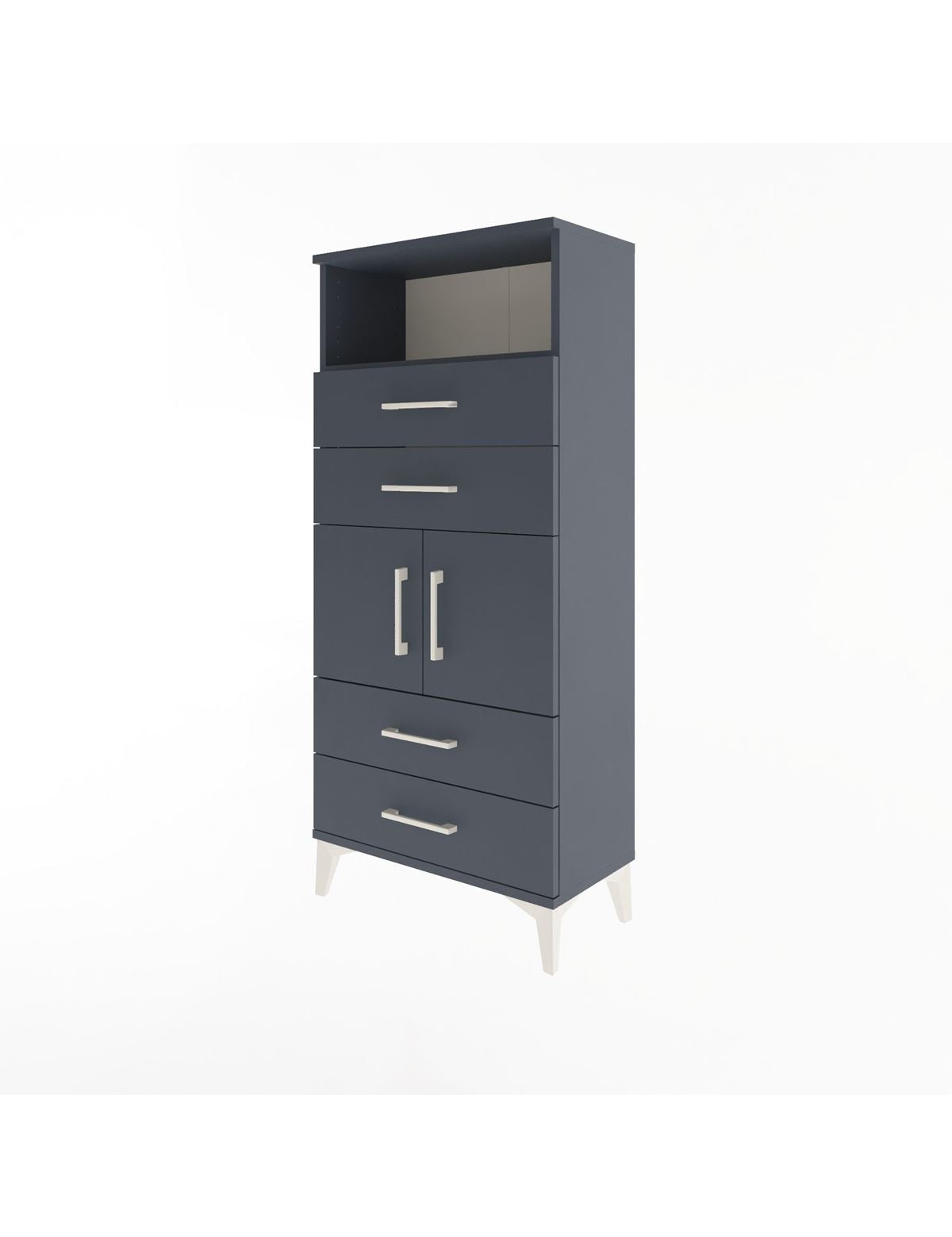Arges Dolap 2 Raflı 4 Çekmeceli 2 Kapaklı 60x30x134 - S17M120V5A