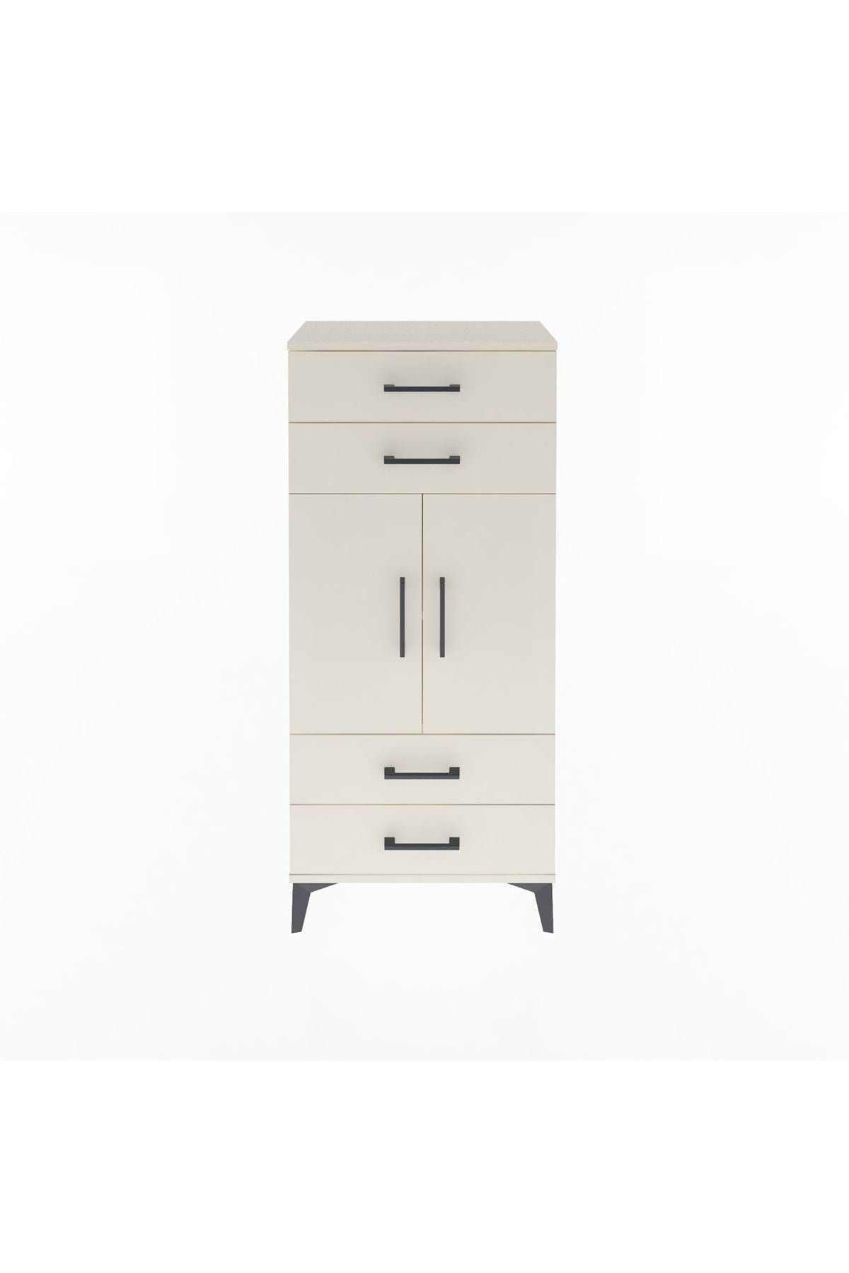 Arges Dolap 2 Raflı 4 Çekmeceli 2 Kapaklı 60x30x134 Aytaşı-Aytaşı