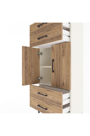 Arges Dolap 2 Raflı 4 Çekmeceli 2 Kapaklı 60x30x134 Aytaşı-Çam