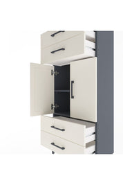 Arges Dolap 2 Raflı 4 Çekmeceli 2 Kapaklı 60x30x134 Antrasit-Aytaşı