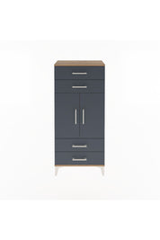 Arges Dolap 2 Raflı 4 Çekmeceli 2 Kapaklı 60x30x134 Çam-Antrasit