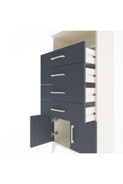 Arges Dolap Tek Raflı 4 Çekmeceli 2 Kapaklı 60x30x134 Aytaşı-Antrasit