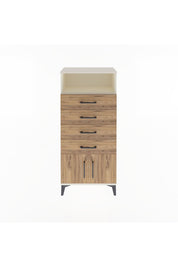 Arges Dolap Tek Raflı 4 Çekmeceli 2 Kapaklı 60x30x134 Aytaşı-Çam