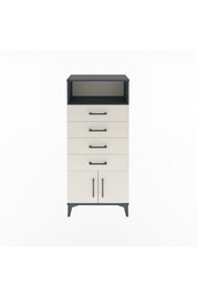 Arges Dolap Tek Raflı 4 Çekmeceli 2 Kapaklı 60x30x134 Antrasit-Aytaşı