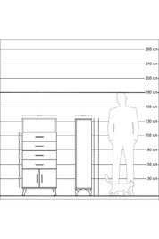 Arges Dolap Tek Raflı 4 Çekmeceli 2 Kapaklı 60x30x134 Antrasit-Antrasit