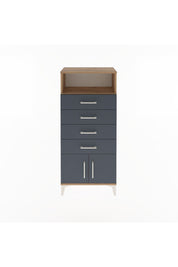 Arges Dolap Tek Raflı 4 Çekmeceli 2 Kapaklı 60x30x134 Çam-Antrasit