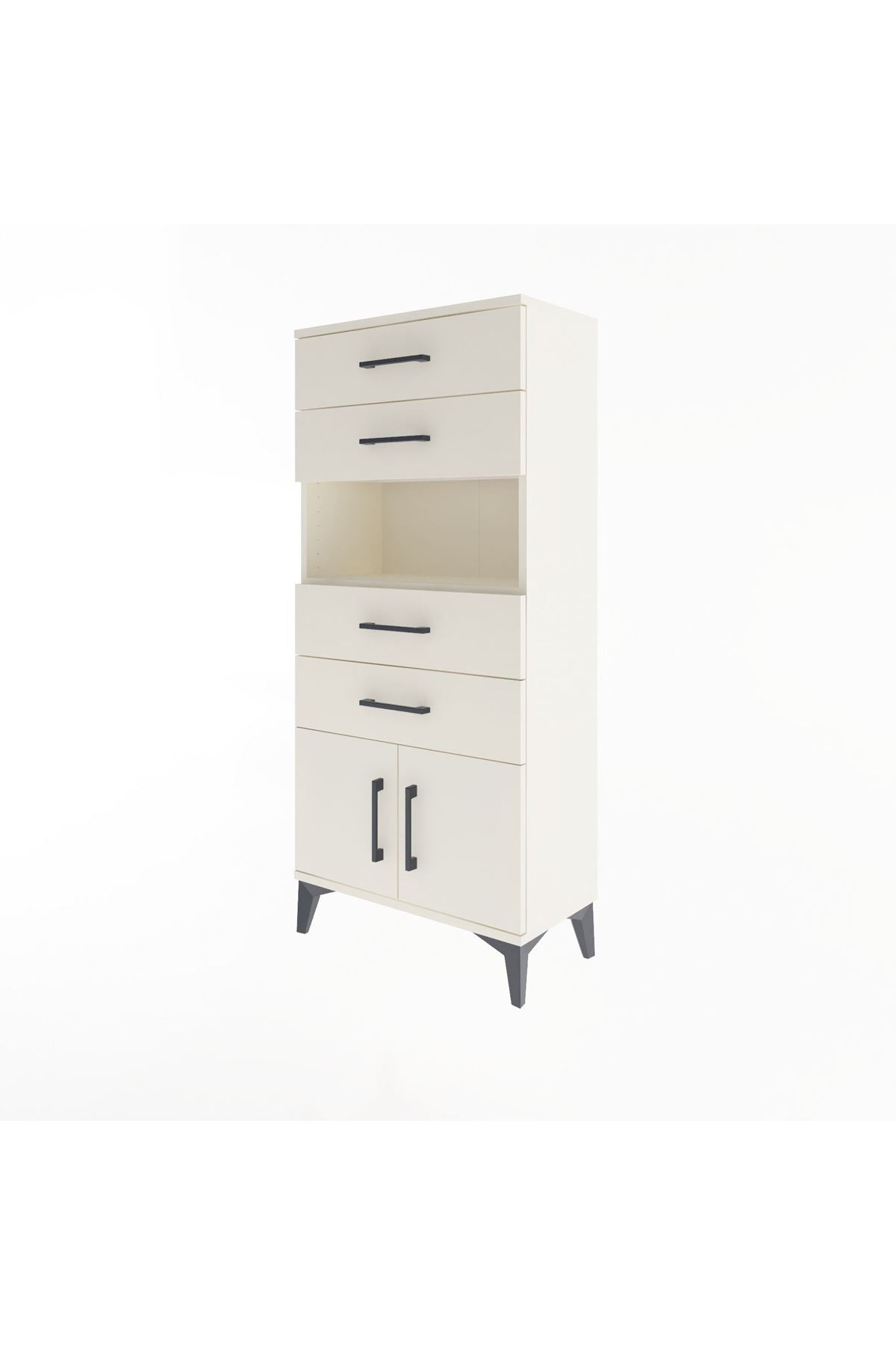 Arges Dolap Tek Raflı 4 Çekmeceli 2 Kapaklı 60x30x134 Aytaşı-Aytaşı