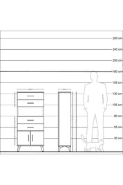 Arges Dolap Tek Raflı 4 Çekmeceli 2 Kapaklı 60x30x134 Aytaşı-Aytaşı