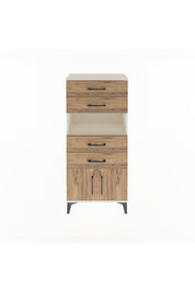 Arges Dolap Tek Raflı 4 Çekmeceli 2 Kapaklı 60x30x134 Aytaşı-Çam