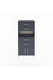 Arges Dolap Tek Raflı 4 Çekmeceli 2 Kapaklı 60x30x134 Antrasit-Antrasit