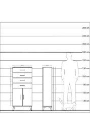 Arges Dolap Tek Raflı 4 Çekmeceli 2 Kapaklı 60x30x134 Antrasit-Aytaşı