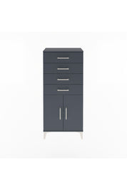 Arges Dolap Tek Raflı 4 Çekmeceli 2 Kapaklı 60x30x134 Antrasit-Antrasit