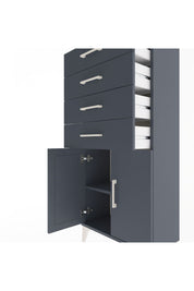 Arges Dolap Tek Raflı 4 Çekmeceli 2 Kapaklı 60x30x134 Antrasit-Antrasit