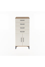 Arges Dolap Tek Raflı 4 Çekmeceli 2 Kapaklı 60x30x134 Çam-Aytaşı