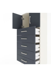 Arges Dolap Tek Raflı 4 Çekmeceli 2 Kapaklı 60x30x134 Aytaşı-Antrasit