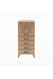 Arges Dolap Tek Raflı 4 Çekmeceli 2 Kapaklı 60x30x134 Aytaşı-Çam