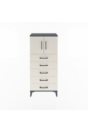 Arges Dolap Tek Raflı 4 Çekmeceli 2 Kapaklı 60x30x134 Antrasit-Aytaşı